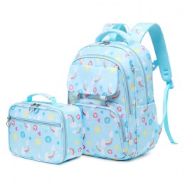 New Two-piece Backpack Cute Print Primary School Students Waterproof Backpack