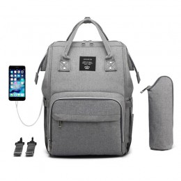 Gray Laptop Backpack For Travel Bags Business Computer Purse Work Bag With Usb Port