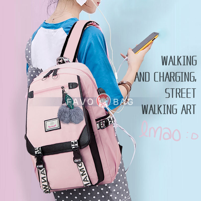 Pink Backpack For Girls Kids Schoolbag Children Bookbag Women Casual Daypack