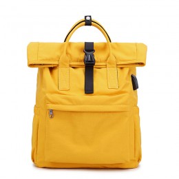 Yellow Travel Laptop Backpack For Women Huge Capacity Computer Notebook Bag