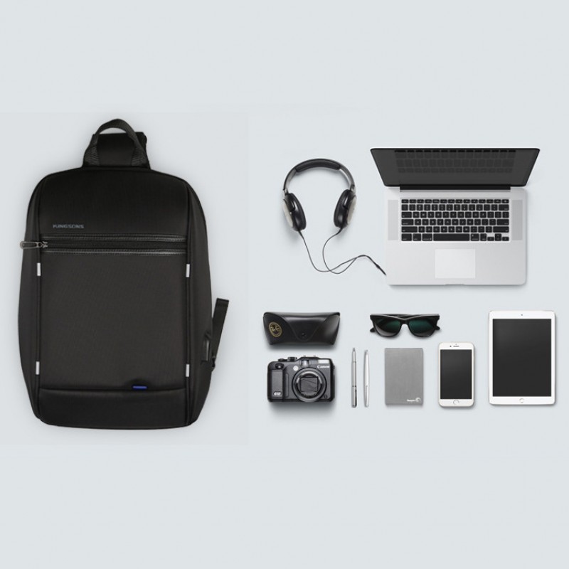 Anti Theft Laptop Backpack Waterproof Coss-Body Sling Bag With Usb Charging Port