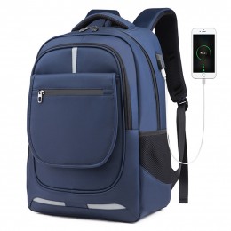 Blue Men Women Laptop Backpack Computer Tech Usb College School Bag