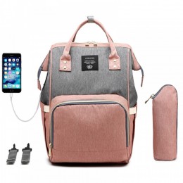 Dad & Mom Diaper Bag Backpack with USB Charger Port & Insulated Bottle Keeper & Stroller Straps