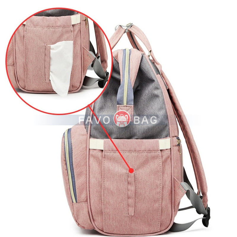 Dad & Mom Diaper Bag Backpack with USB Charger Port & Insulated Bottle Keeper & Stroller Straps