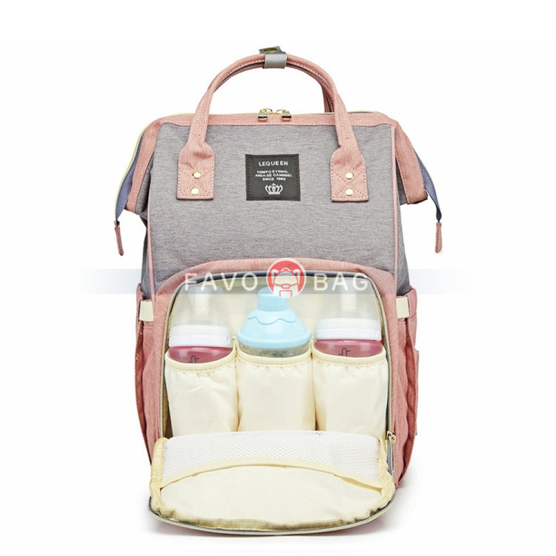 Dad & Mom Diaper Bag Backpack with USB Charger Port & Insulated Bottle Keeper & Stroller Straps