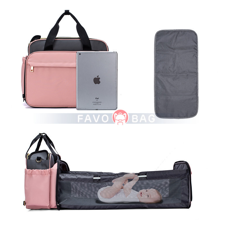 Small Diaper Bag Crib Functional Portable Sleeping Bed Tote Shoulder Bag for Outdoor Activities