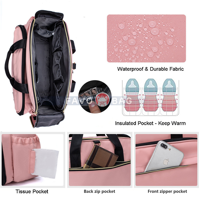 Small Diaper Bag Crib Functional Portable Sleeping Bed Tote Shoulder Bag for Outdoor Activities