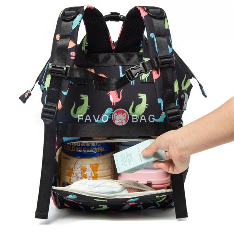 Best Diaper Bag Dinosaur Printing Multi-Function Backpack Waterproof Travel Backpack Large Capacity Baby Bag