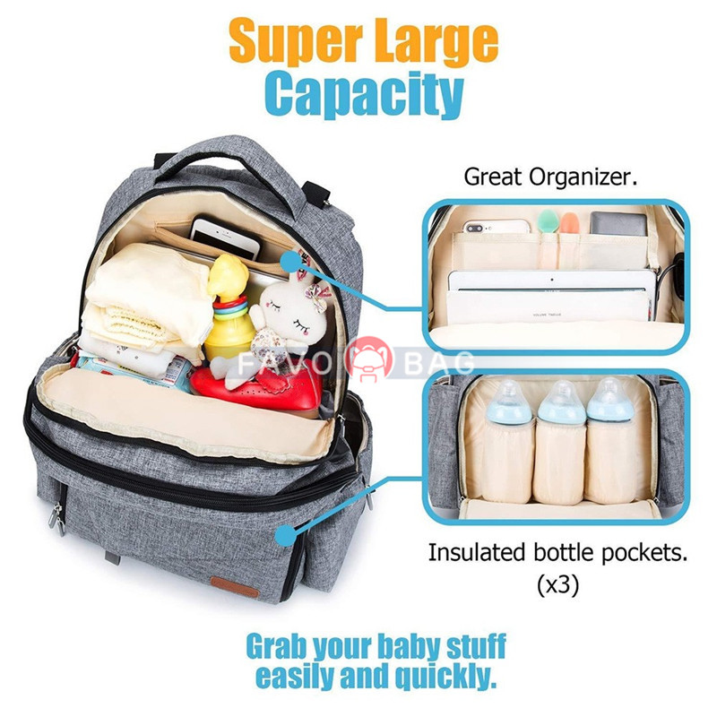 Baby Backpack Diaper Bag Large Capacity Multi-Functional Business Travel Nappy Bag for Maternity Mom Dad with Changing Pad