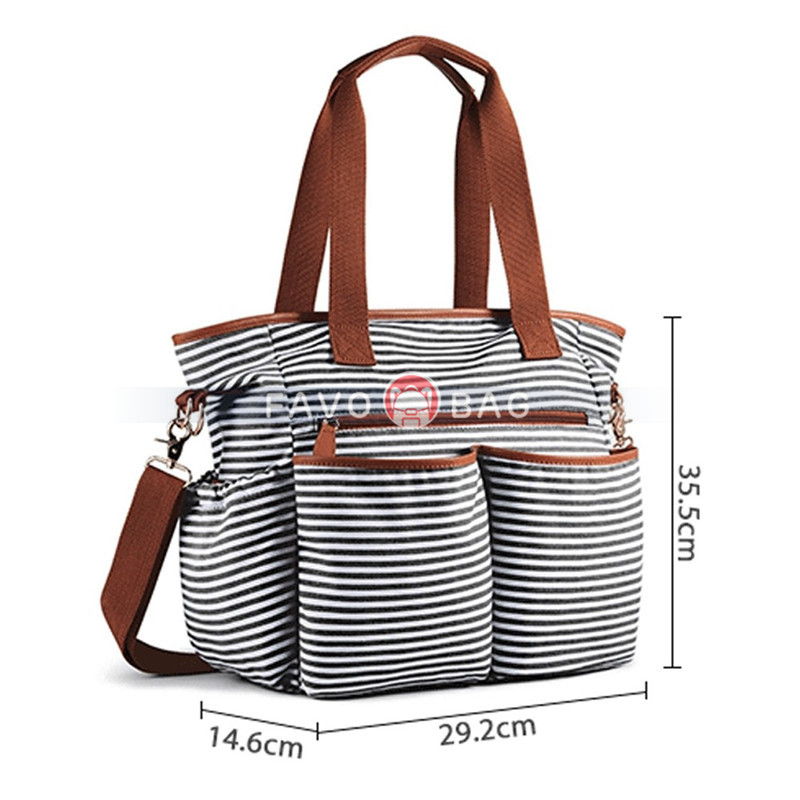 Mummy & Daddy Diaper Bag Women Striped Backpack Rusksack with Insulated Pocket and Changing Pad