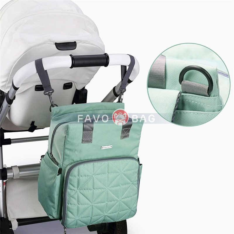 Fashion Green Diaper Bag Candy Color Outdoor Waterproof Backpack Handbag