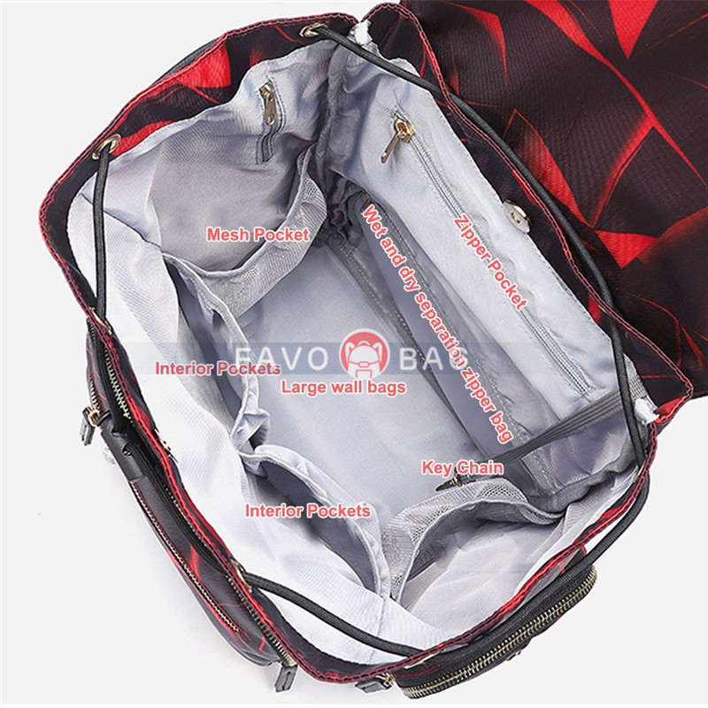 Big Mummy Diaper Bag Durable Printing Backpack Handbag Top Level