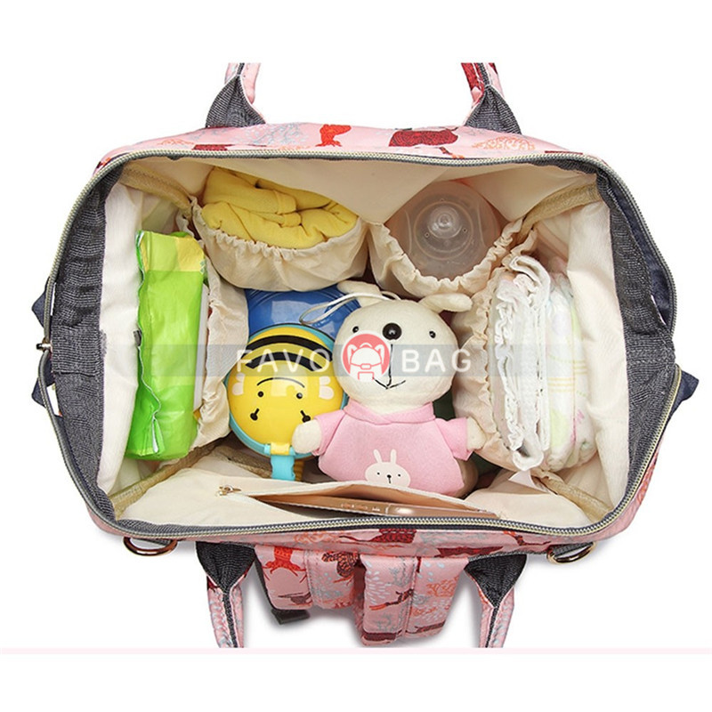 Cute Cartoon Diaper Bag Animal Printing Backpack Big Travel Bag for Mummy Daddy