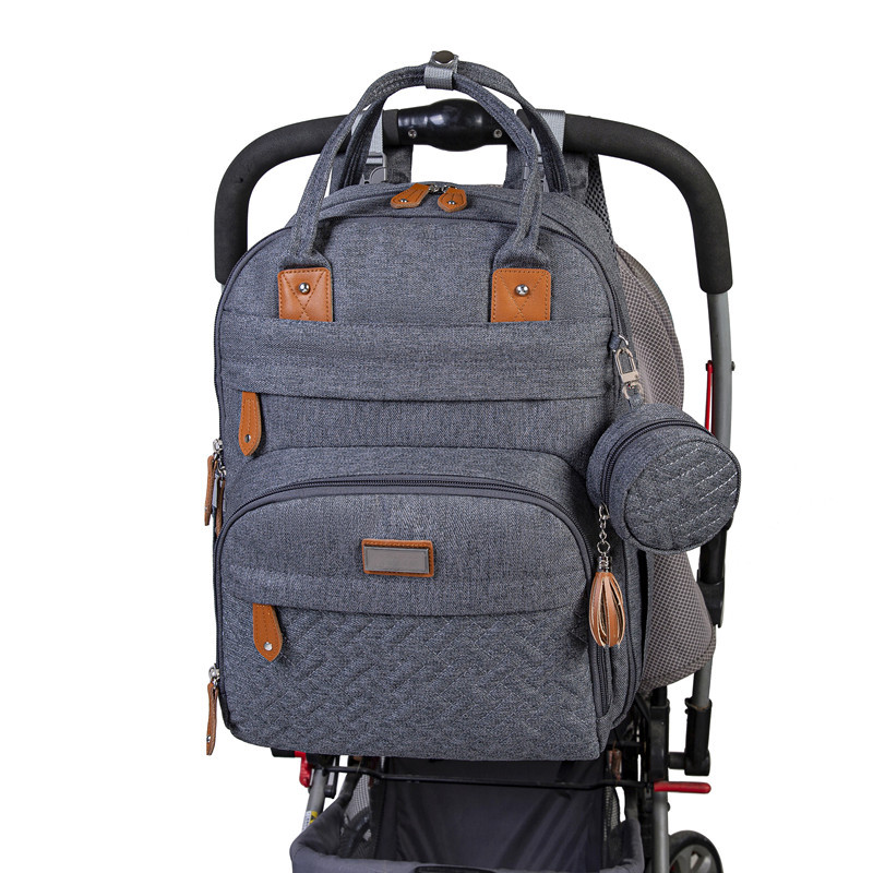 Baby Nappy Changing Bags Multifunction Waterproof Travel Back Pack with Changing Pad & Stroller Straps & Pacifier Case