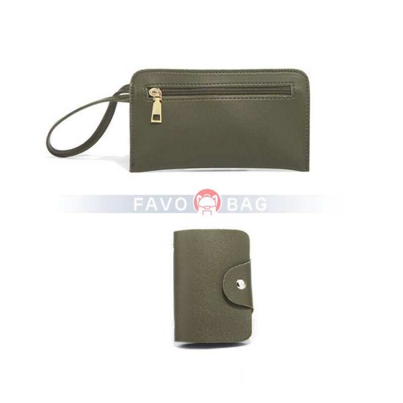 4 Pack Women PU Leather Handbag Set Soft Top Handle Bags Tote Bag Wallet Purse