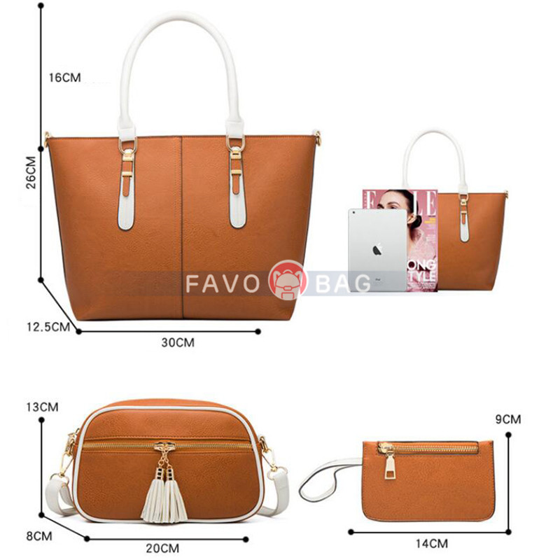 Handbag Purse For Women Tote Shoulder Crossbody Satchel Bag 3pcs Set