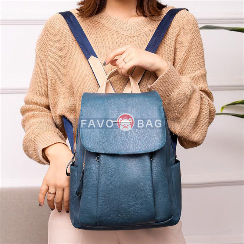 Soft PU Leather Backpack for Women Mini Commute Bag