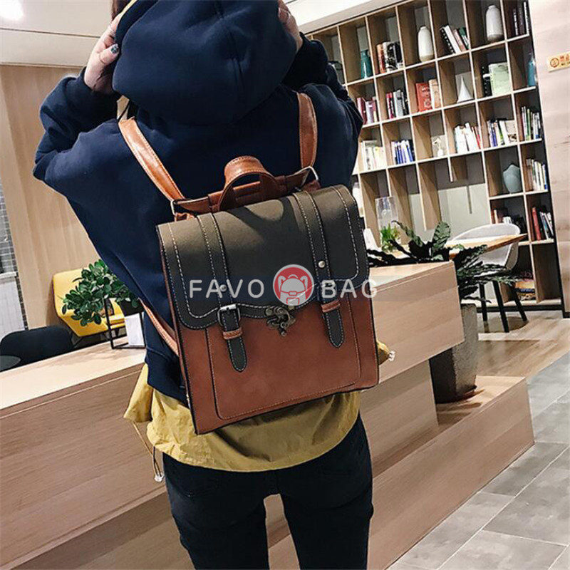 Large Big Pu Leather Backpack Female Shoulder School Bag Handbag