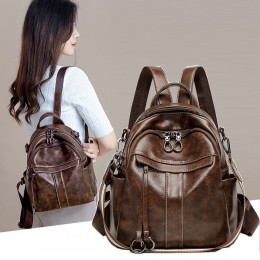 Multipurpose PU Backpack for Women Leisure One-shoulder Bag Handbag