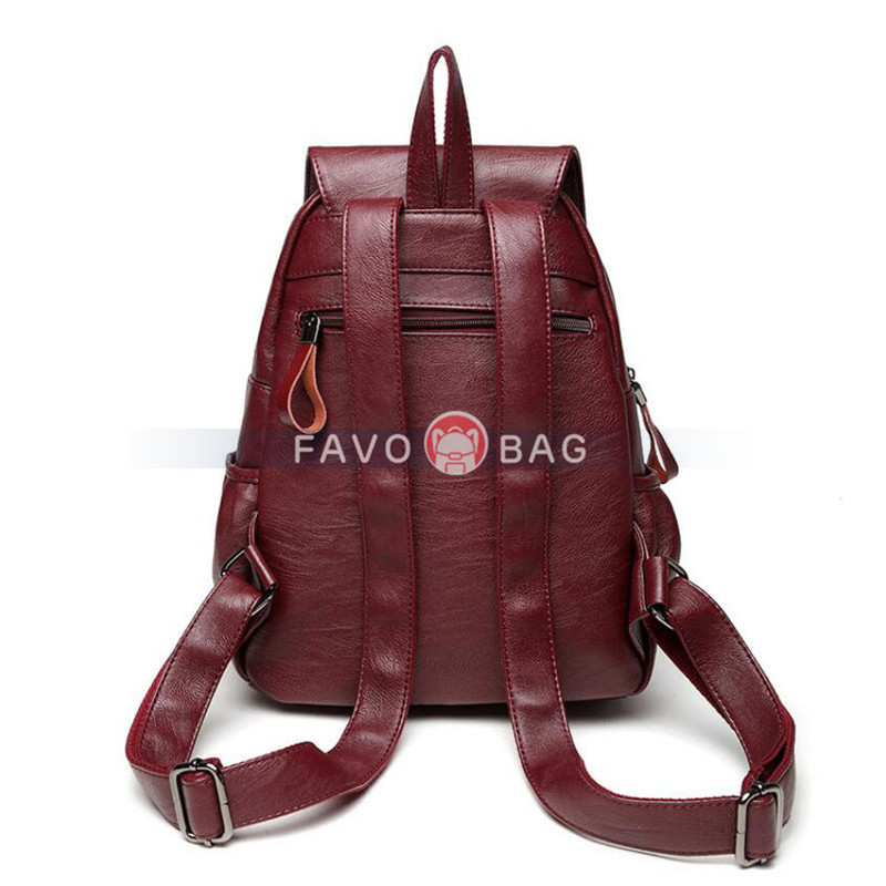 Women Backpack Purse PU Leather Zipper Convertible Sling Shoulder Pockets Bag