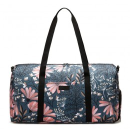 Floral Gym Duffle Bag Backpack 4 ways for Women Waterproof with Shoes Compartment