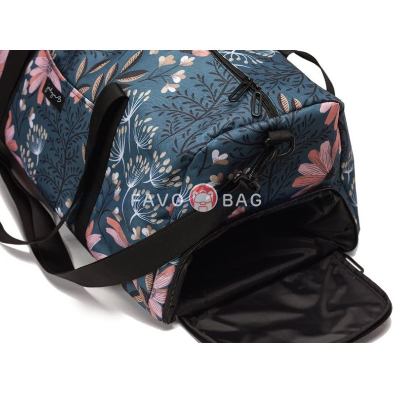 Floral Gym Duffle Bag Backpack 4 ways for Women Waterproof with Shoes Compartment