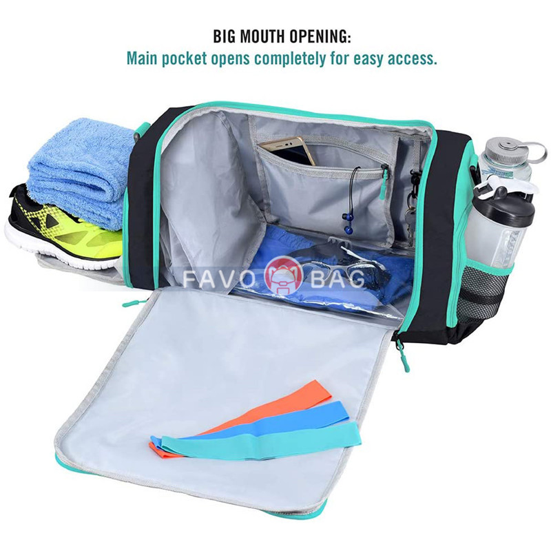 Gym Bag Duffel Bag with 10 Optimal Compartments Including Water Resistant Pouch