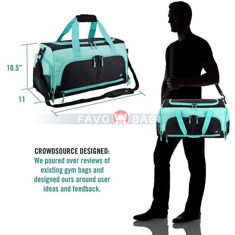 Gym Bag Duffel Bag with 10 Optimal Compartments Including Water Resistant Pouch