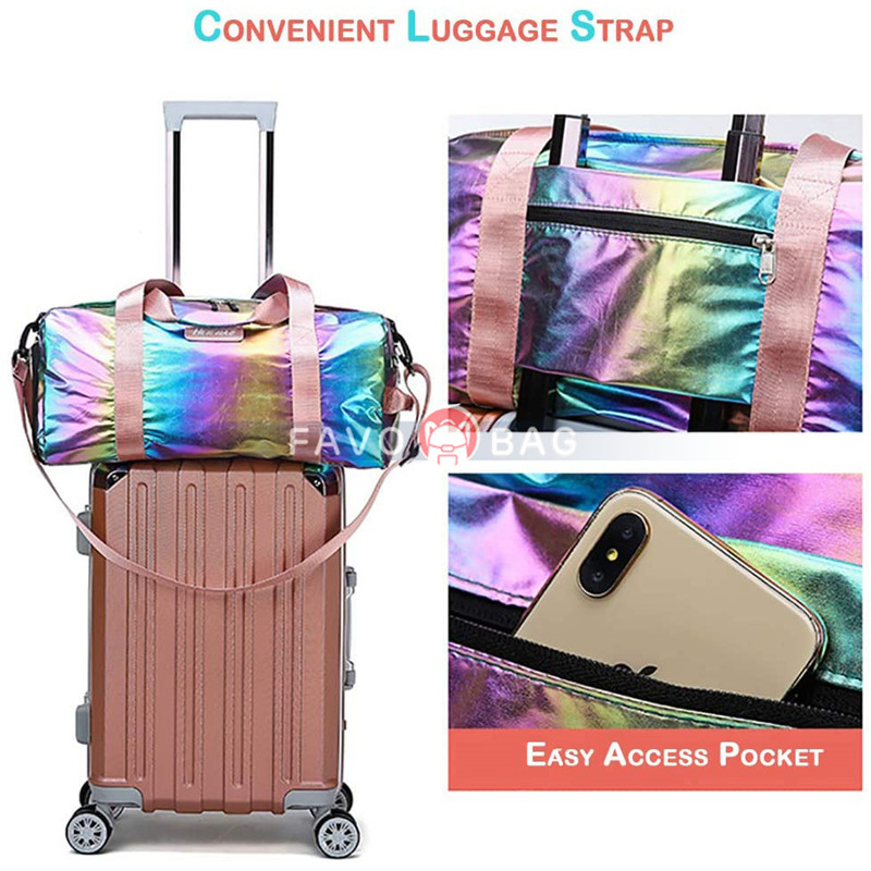 Gym Duffel Bag Women Overnight Foldable Weekender Travel Luggage