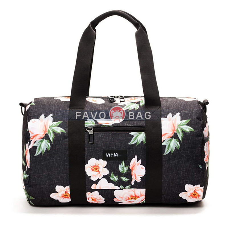 Sports Duffel Peony Gym Bag with Shoe Compartment