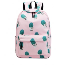 Cactus Print Girls Backpack Junior High School Bag Large Capacity Casual Backpack