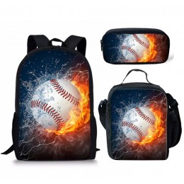  3 Piece School Backpack Kids Laptop Baseball Backpack School Bags Lunch Bag Tote Pencil Case 