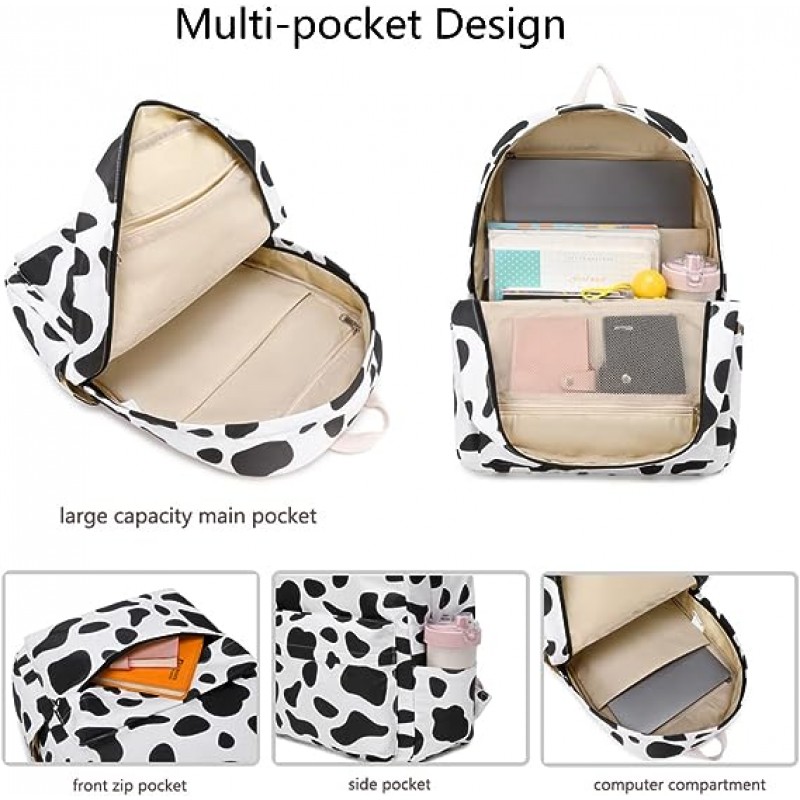  Laptop Backpack for Teen Girls Essentials  School Backpack Bookbag Set With Lunch Box Purse pencil Case
